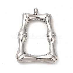 304 Stainless Steel Pendants, Trapezoid Charm, Stainless Steel Color, 24x17.5x4mm, Hole: 1.8mm(STAS-L216-48P)