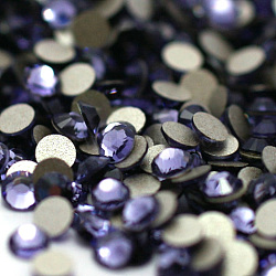 Glass Flat Back Rhinestone, Grade A, Back Plated, Faceted, Half Round, Tanzanite, 3~3.2mm, about 1440pcs/bag(X-RGLA-C002-SS12-539)