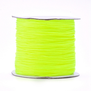 Nylon Thread, Nylon Jewelry Cord for Custom Woven Jewelry Making, Green Yellow, 0.6mm, about 142.16 yards(130m)/roll