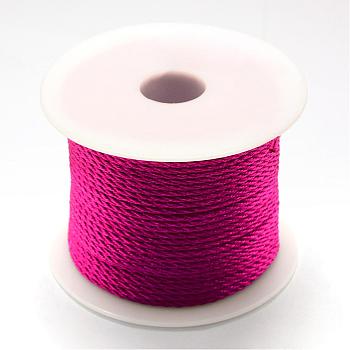 Braided Nylon Thread, Medium Violet Red, 2mm, about 54.68 yards(50m)/roll