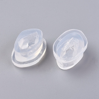 Silicone Geode Molds, Resin Casting Molds, for Druzy Resin Jewelry Making, Nuggets, White, 36.5x26x15.5mm, Inner Size: 23x12.5mm