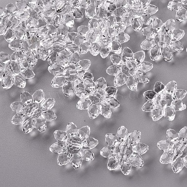 29mm Clear Flower Acrylic Beads