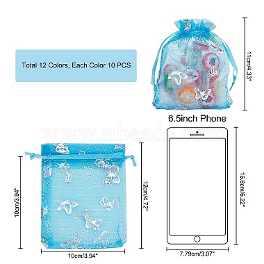 PandaHall Elite 120 Pcs 12 Styles Lace Organza Drawstring Gift Bags(OP-PH0001-25)-2