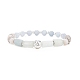 4 pièces 4 styles de pierres précieuses mixtes naturelles et synthétiques et 304 bracelets extensibles en perles d'acier inoxydable pour femmes(BJEW-JB09116)-2
