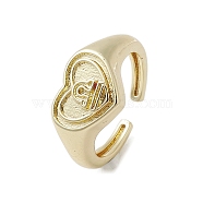 Brass Adjustable Open Rings, Heart, Libra, US Size 7 3/4(17.9mm)(RJEW-K257-86G-07)
