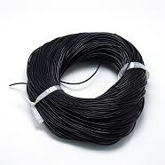 Spray Painted Cowhide Leather Cords, Black, 2.0mm, about 100yards/bundle(300 feet/bundle)(WL-R001-2.0mm-01)
