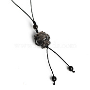 Natural Silver Obsidian Pendant for Mobile Phone Strap, Haging Charms Decoration, 12cm(PW-WG59344-08)