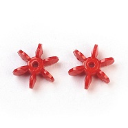 Opaque Solid Color Acrylic Paddle Beads, Star Flake, Red, 14x12x5mm, Hole: 2mm, about 1888pcs/472g(SACR-S624-9)