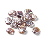 Natural Keshi Pearl Cultured Freshwater Pearl Beads, No Hole, Baroque Pearls, Rectangle, Rosy Brown, 16~18x13.5~15.5x5~7mm(PEAR-E020-46)