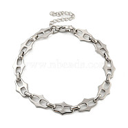 304 Stainless Steel Link Chains Bracelets for Men & Women, Stainless Steel Color, 7-5/8 inch(19.3cm)(BJEW-D042-12P)