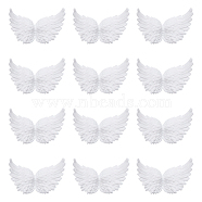 Plastic Angel Wings Ornament, Craft Wings, for DIY Christmas Gift, Cake Decoration, White, 80x50mm(BAKE-GF0001-02)