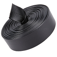 Soft Flat Imitation Leather Cord, Garment Accessories, Black, 25x1mm, about 5.47 Yards(5m)/Bundle(LC-WH0006-02B-01)