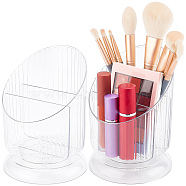 Transparent Plastic Makeup Brush Storage Organizer, for Office Supplies, Makeup Brush Holder Organizer, Clear, 11.5x11.5x15.8cm(AJEW-WH0332-33C)