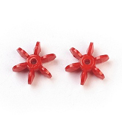 Opaque Solid Color Acrylic Paddle Beads, Star Flake, Red, 14x12x5mm, Hole: 2mm, about 1888pcs/472g(SACR-S624-9)