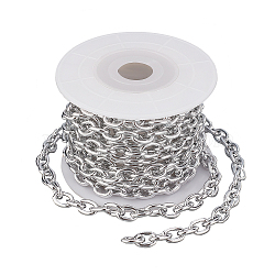 CHGCRAFT DIY Chain Necklace Making Kits, Including 3m Aluminium Curb Chain, Platinum, 10x7x2mm(DIY-CA0002-77P)