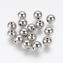 CCB Plastic Beads, Round, Platinum, 10mm, Hole: 2mm(CCB-J035-009P)
