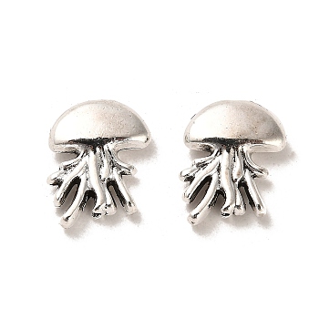 Tibetan Style Alloy Beads, Cadmium Free & Lead Free, Jellyfish, Antique Silver, 14x11.5x4mm, Hole: 1.6mm, about 578pcs/1000g
