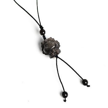 Natural Silver Obsidian Pendant for Mobile Phone Strap, Haging Charms Decoration, 12cm