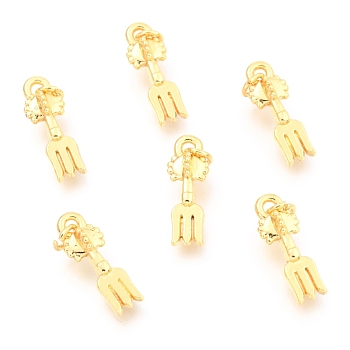Alloy Pendants, Long-Lasting Plated, with Jump Ring, Key Shape, Real 18K Gold Plated, 15.5x5.5x5.4mm, Hole: 2.5mm