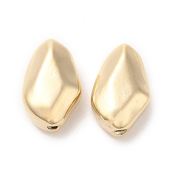 Rack Plating Brass Beads, Cadmium Free & Lead Free, Nuggets, Real 24K Gold Plated, 10.5x7x4.5mm, Hole: 1.2mm
