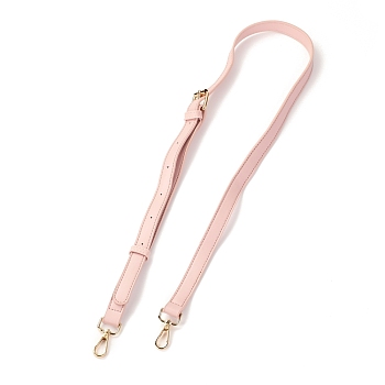 PU Leather Bag Strap, with Alloy Swivel Clasps, Bag Replacement Accessories, Pink, 133x1.85x0.25cm