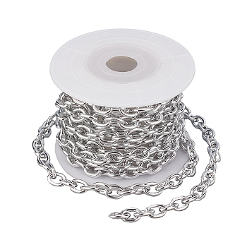 CHGCRAFT DIY Chain Necklace Making Kits, Including 3m Aluminium Curb Chain, Platinum, 10x7x2mm