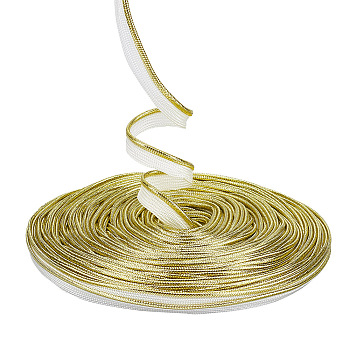 35M Polyester Lip Cord Trim, Twisted Cord Trim Ribbon, Piping Trim for Home Decor, Upholstery and Clothing, Gold, 12x1.5mm, about 38.28 Yards(35m)/Roll