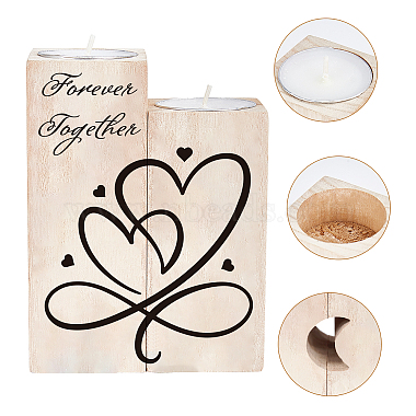 SUPERDANT Memorial Series Wooden Candle Holder and Candles Set(AJEW-SD0001-15H)-5