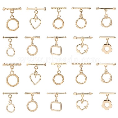 Golden Mixed Shapes Brass Toggle Clasps