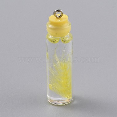Yellow Bottle Glass Decoration