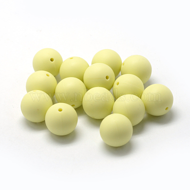 8mm ChampagneYellow Round Silicone Beads