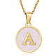 Natural Shell Initial Letter Pendant Necklace(LE4192-15)-1