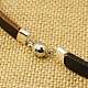 Bracelets de corde de cuir de vachette double enveloppe(BJEW-PJB024-M)-3