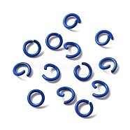 Zinc Alloy Open Jump Rings, Baking Painted, Ring, Blue, 6x1mm, 18 Gauge, Inner Diameter: 4mm, about 100pcs/bag(FIND-WH0014-79A)