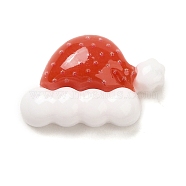 Christmas Theme Opaque Resin Cabochons, Chriatmas Hat, 9x14x4mm(RESI-R453-01E)