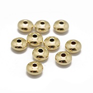 Yellow Gold Filled Spacer Beads, 1/20 14K Gold Filled, Flat Round, Real Gold Filled, 4.5x2.5mm, Hole: 1mm(KK-L183-026E)
