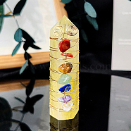 Chakra Natural Citrine Pointed Prism Bar Home Display Decorations, Reiki Energy Stone Faceted Bullet, 20x70mm(G-PW0007-110E)