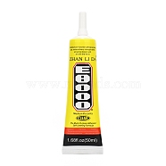 E8000 Adhesive Glue, Medium Viscosity, Multi-Purpose Adhesive Self-Leveling Formula, suitable for DIY Jewelry Making, Clothes Patching, Yellow, 152x45x28mm, Capacity: 1.68fl. oz(50ml)/pc(X-TOOL-P006-03)