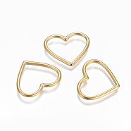 304 Stainless Steel Linking Rings, Heart, Golden, 28.2x23.7x2.1mm(STAS-I105-26G)