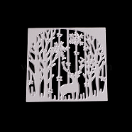 Frame Metal Cutting Dies Stencils, for DIY Scrapbooking/Photo Album, Decorative Embossing DIY Paper Card, Christmas Reindeer/Stag, Matte Platinum Color, 8x8cm(DIY-O006-02)