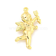 Brass Pendants, Angle, Real 18K Gold Plated, 29x17x5mm, Hole: 0.8mm(KK-K382-13G)