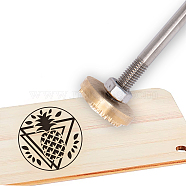 Stamping Embossing Soldering Brass with Stamp, for Cake/Wood, Pineapple Pattern, 30mm(AJEW-WH0113-15-191)