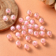 Transparent Acrylic Beads, Bead in Bead, Round, Pearl Pink, 8x7.5mm, Hole: 2mm, about 1700pcs/500g(TACR-S135-002D)