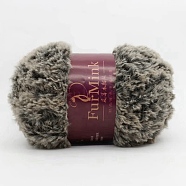 Polyester & Nylon Yarn, Imitation Fur Mink Wool, For Knitting Soft Coat, Black, 20x0.5mm(YCOR-H002-01)