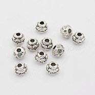 Tibetan Style Alloy Flower Spacer Beads, Antique Silver, 5x4.5mm, Hole: 1.7mm(TIBEB-O004-74)