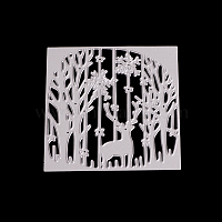 Frame Metal Cutting Dies Stencils, for DIY Scrapbooking/Photo Album, Decorative Embossing DIY Paper Card, Christmas Reindeer/Stag, Matte Platinum Color, 8x8cm
