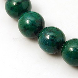 Round Synthetic Chrysocolla Beads Strands, Dyed & Heated, Green, 14mm, Hole: 2mm, about 42pcs/strand, 23.6 inch(G-C211-14mm-1-B)
