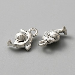 Tibetan Style Alloy Charms, Dolphin with Ball Charms, Antique Silver, 15x9x5.5mm, Hole: 1.7mm(FIND-CJC0007-60)