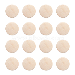 Unfinished Wood Beads, Natural Wooden Beads, Lead Free, Flat Round, Moccasin, 25x5mm(WOOD-TA0001-04-LF)