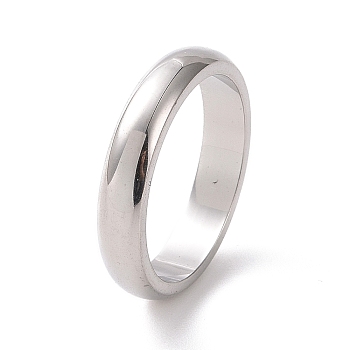 201 Stainless Steel Plain Band Ring for Women, Stainless Steel Color, Inner Diameter: 17mm